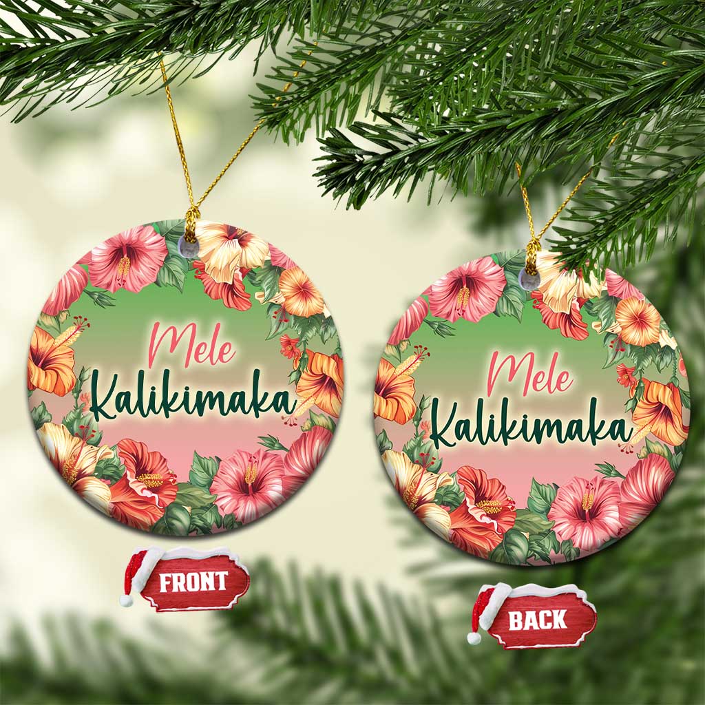 Xmas In Hawaii Christmas Ornament Mele Kalikimaka Beach Hibiscus - Wonder Print Shop