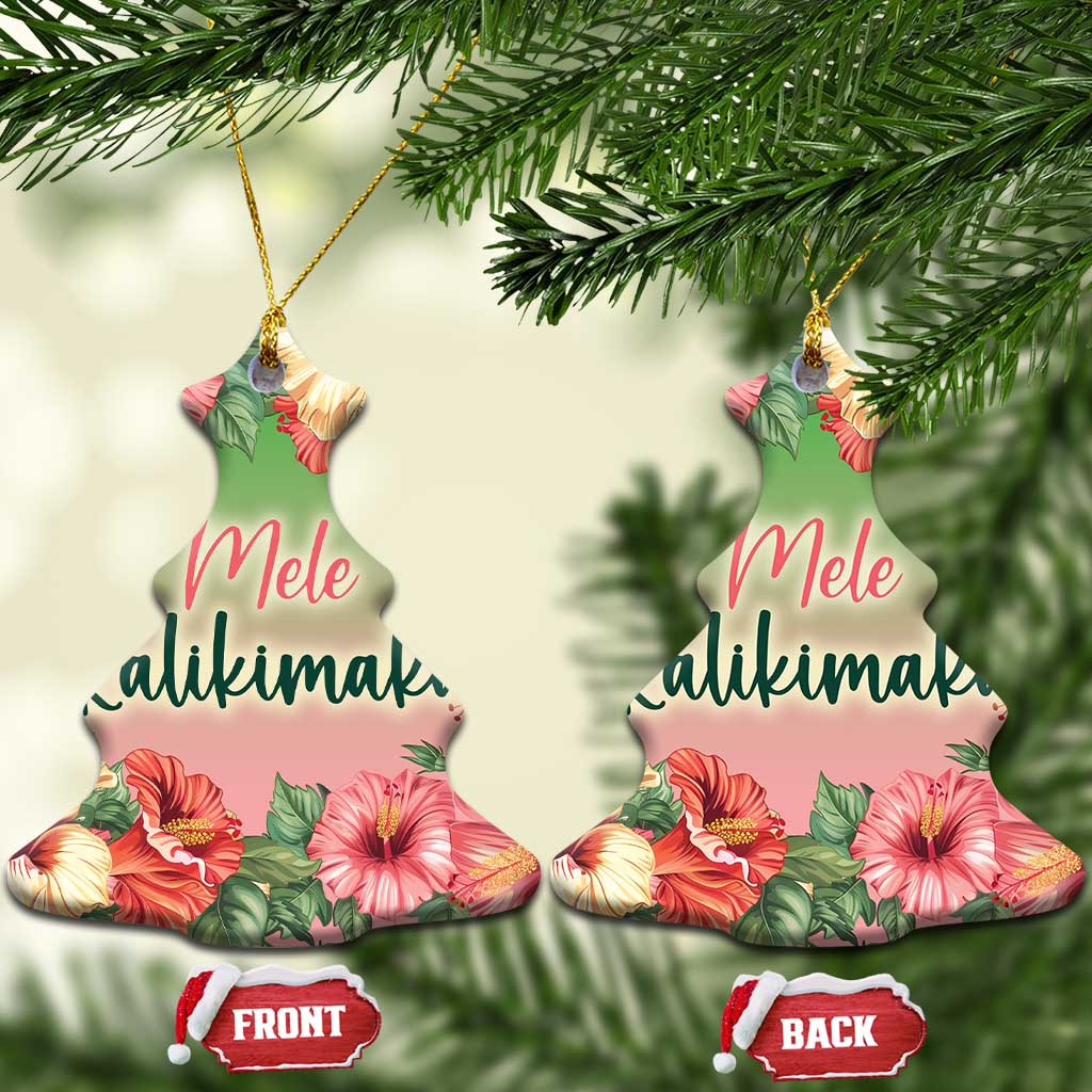 Xmas In Hawaii Christmas Ornament Mele Kalikimaka Beach Hibiscus - Wonder Print Shop