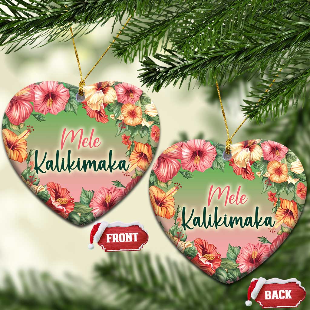 Xmas In Hawaii Christmas Ornament Mele Kalikimaka Beach Hibiscus - Wonder Print Shop