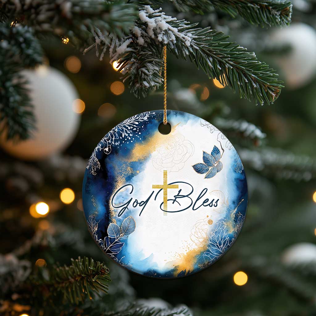 God Bless Christian Christmas Ornament - Wonder Print Shop