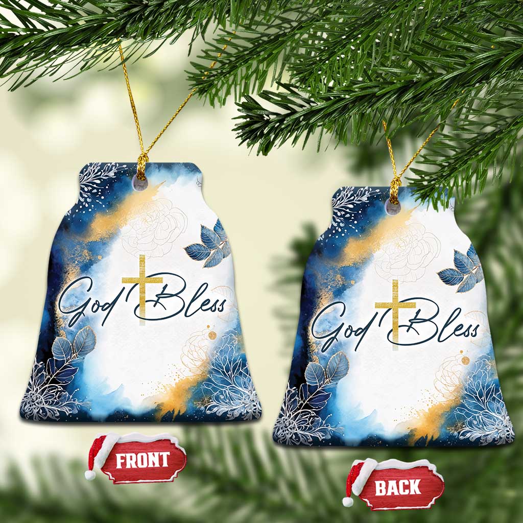 God Bless Christian Christmas Ornament - Wonder Print Shop