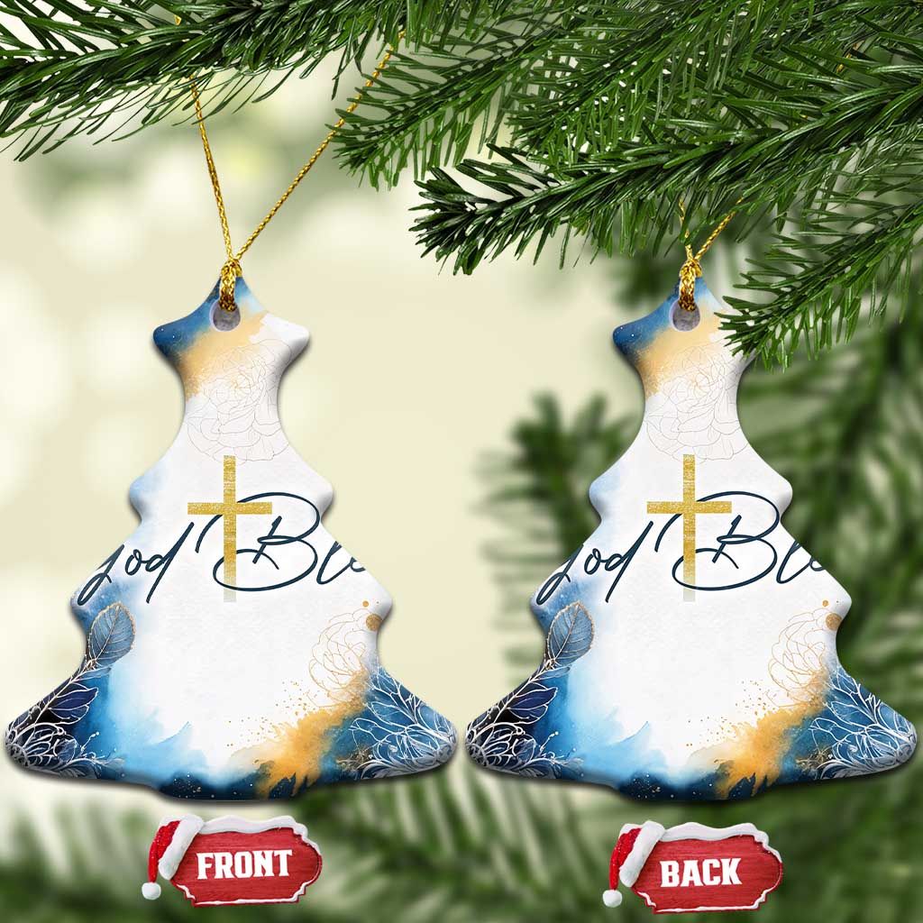 God Bless Christian Christmas Ornament - Wonder Print Shop