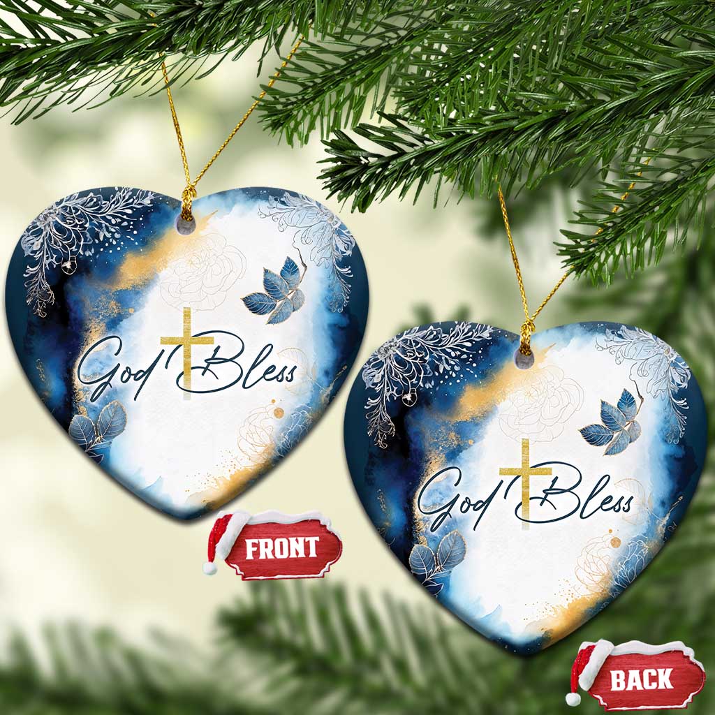 God Bless Christian Christmas Ornament - Wonder Print Shop