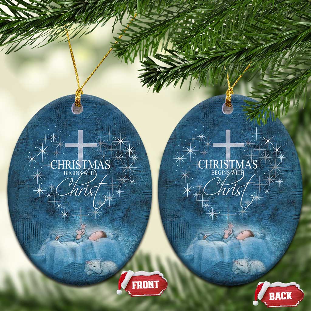 Christmas Begins With Christ Christmas Ornament - Wonder Print Shop