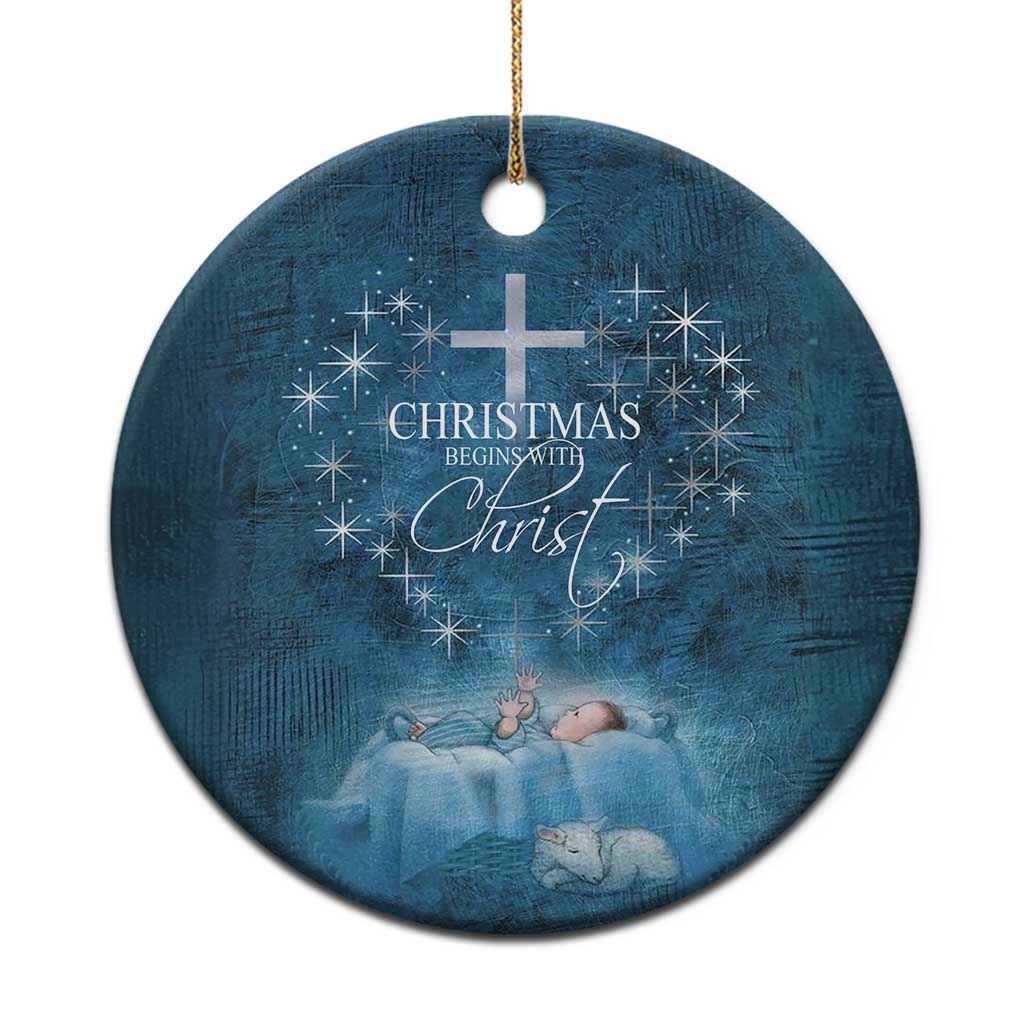 Christmas Begins With Christ Christmas Ornament - Wonder Print Shop