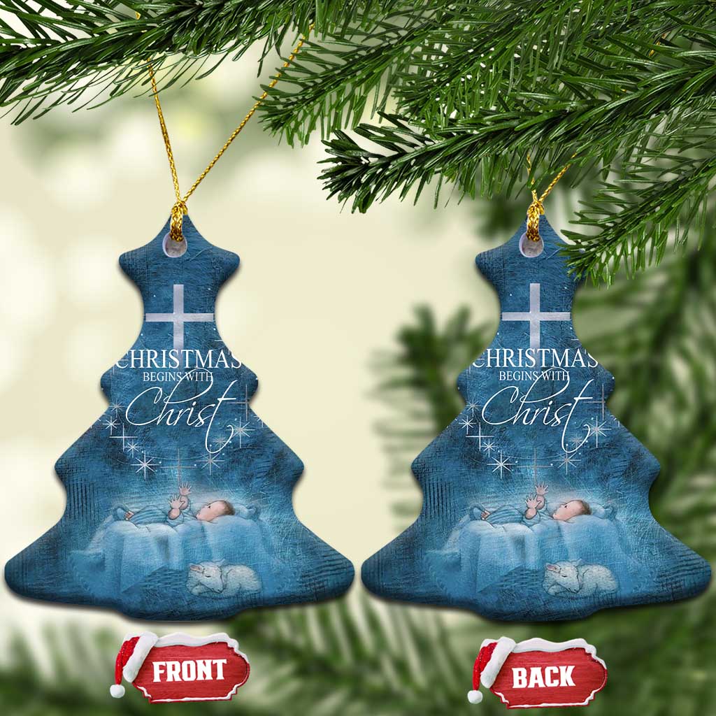 Christmas Begins With Christ Christmas Ornament - Wonder Print Shop
