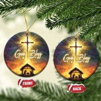 Nativity Christmas God Bless Christian Christmas Ornament - Wonder Print Shop