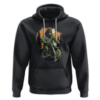 Bigfoot Biker Funny Sasquatch Riding A Motorcycle Vintage Hoodie - Wonder Print Shop