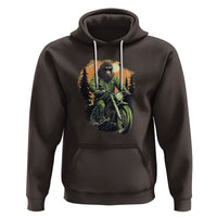 Bigfoot Biker Funny Sasquatch Riding A Motorcycle Vintage Hoodie - Wonder Print Shop