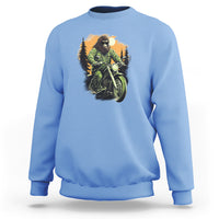 Bigfoot Biker Funny Sasquatch Riding A Motorcycle Vintage Sweatshirt - Wonder Print Shop