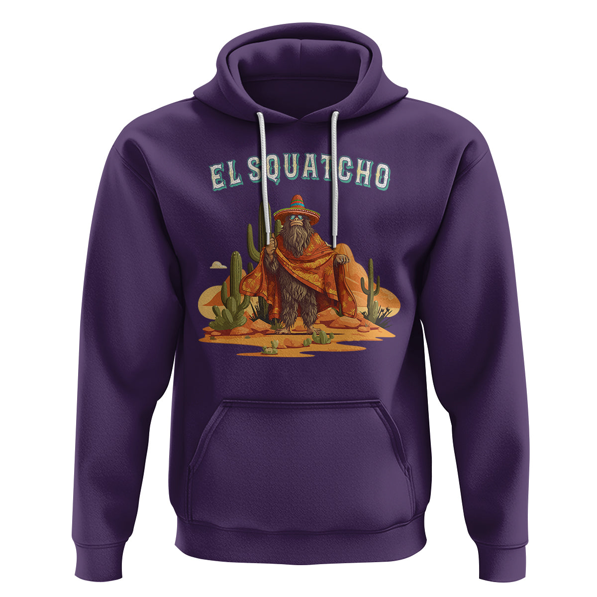 Western Bigfoot Hoodie Funny El Squatcho Poncho Mexican - Wonder Print Shop