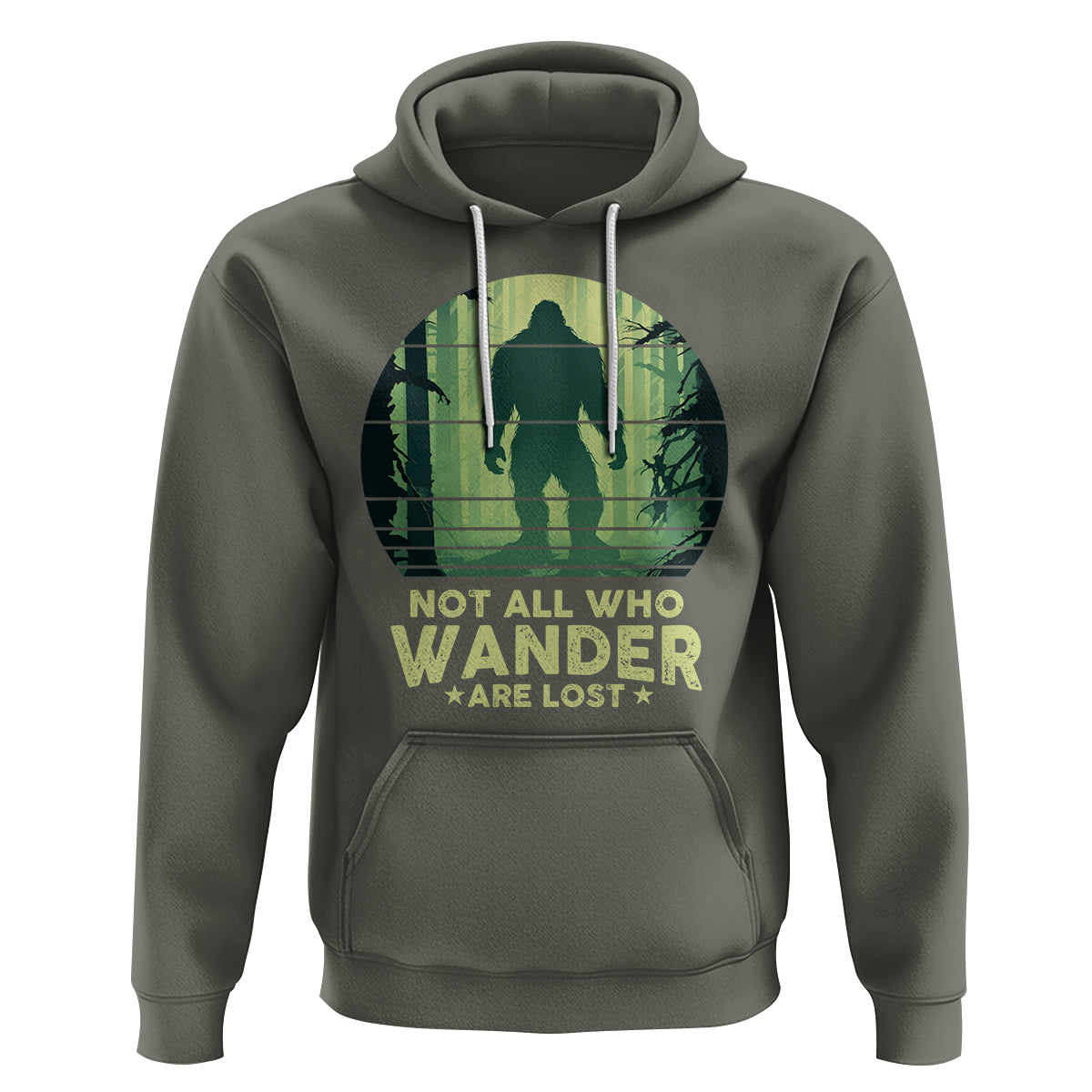 Bigfoot Hoodie Not All Who Wander Are Lost Sasquatch - Wonder Print Shop