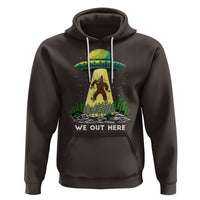 Funny Bigfoot And UFO We Out Here Sasquatch Hoodie - Wonder Print Shop