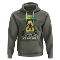 Funny Bigfoot And UFO We Out Here Sasquatch Hoodie - Wonder Print Shop