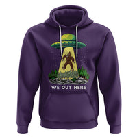 Funny Bigfoot And UFO We Out Here Sasquatch Hoodie - Wonder Print Shop
