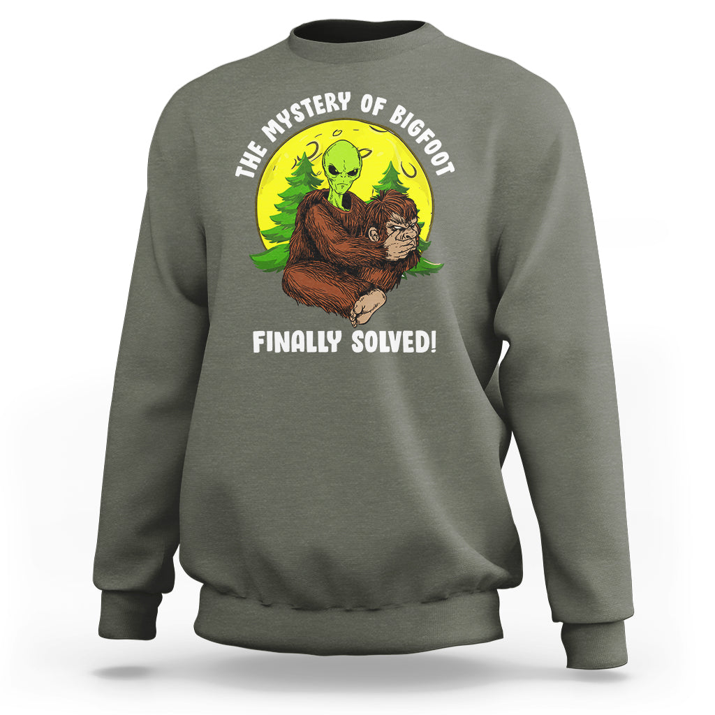 Mystery Of Bigfoot Alien Funny Real Sasquatch Sweatshirt - Wonder Print Shop