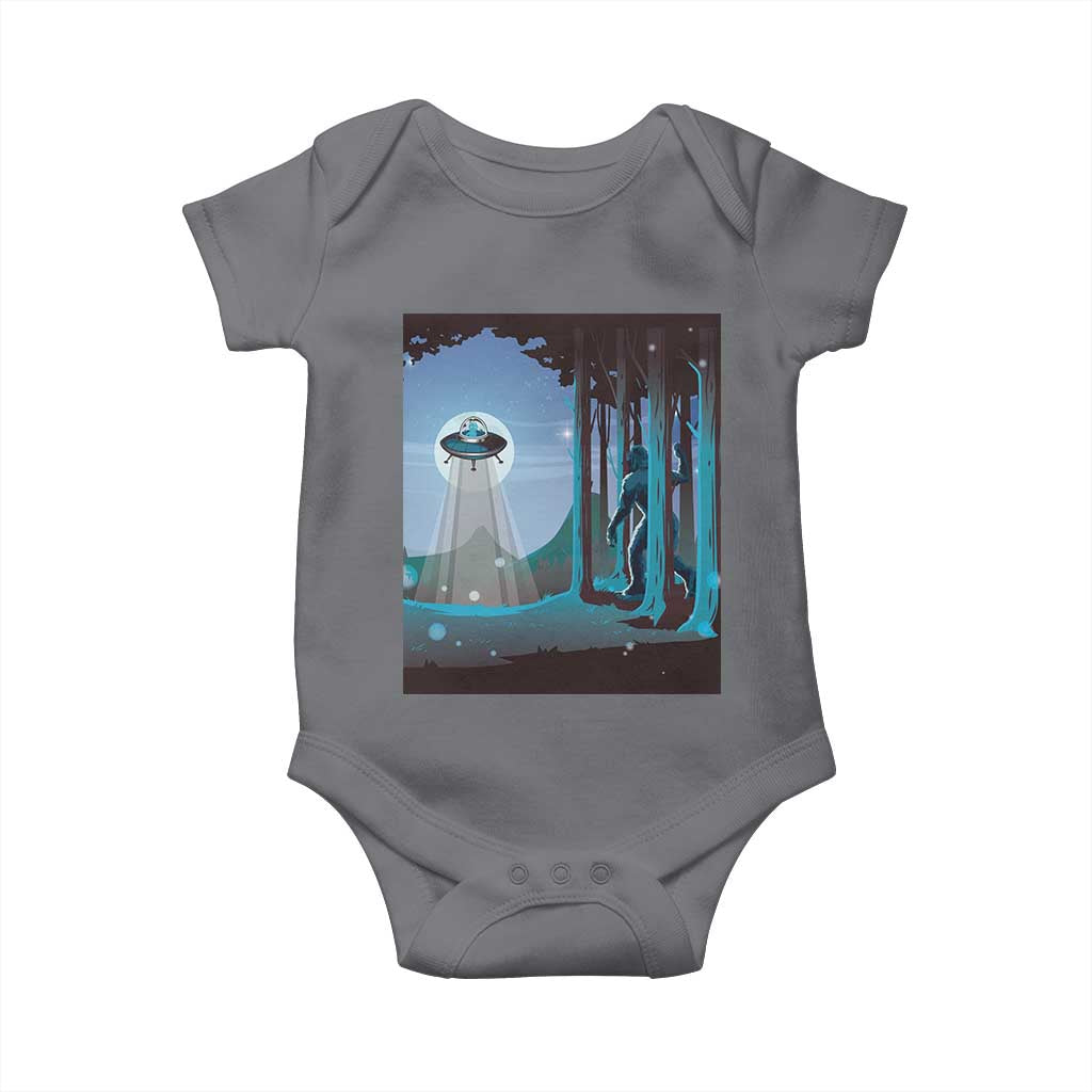 Bigfoot Hiding From Alien UFO Funny Sasquatch Baby Onesie