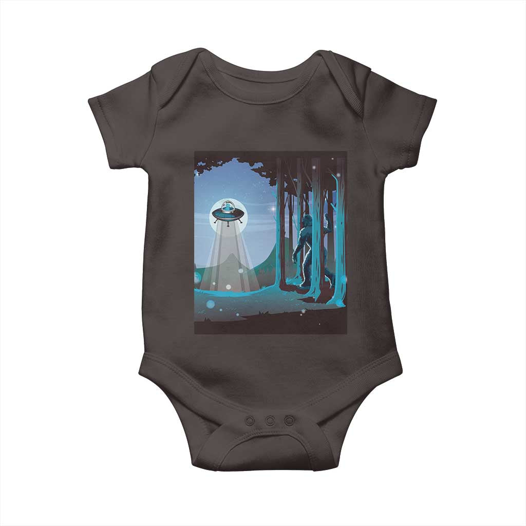 Bigfoot Hiding From Alien UFO Funny Sasquatch Baby Onesie