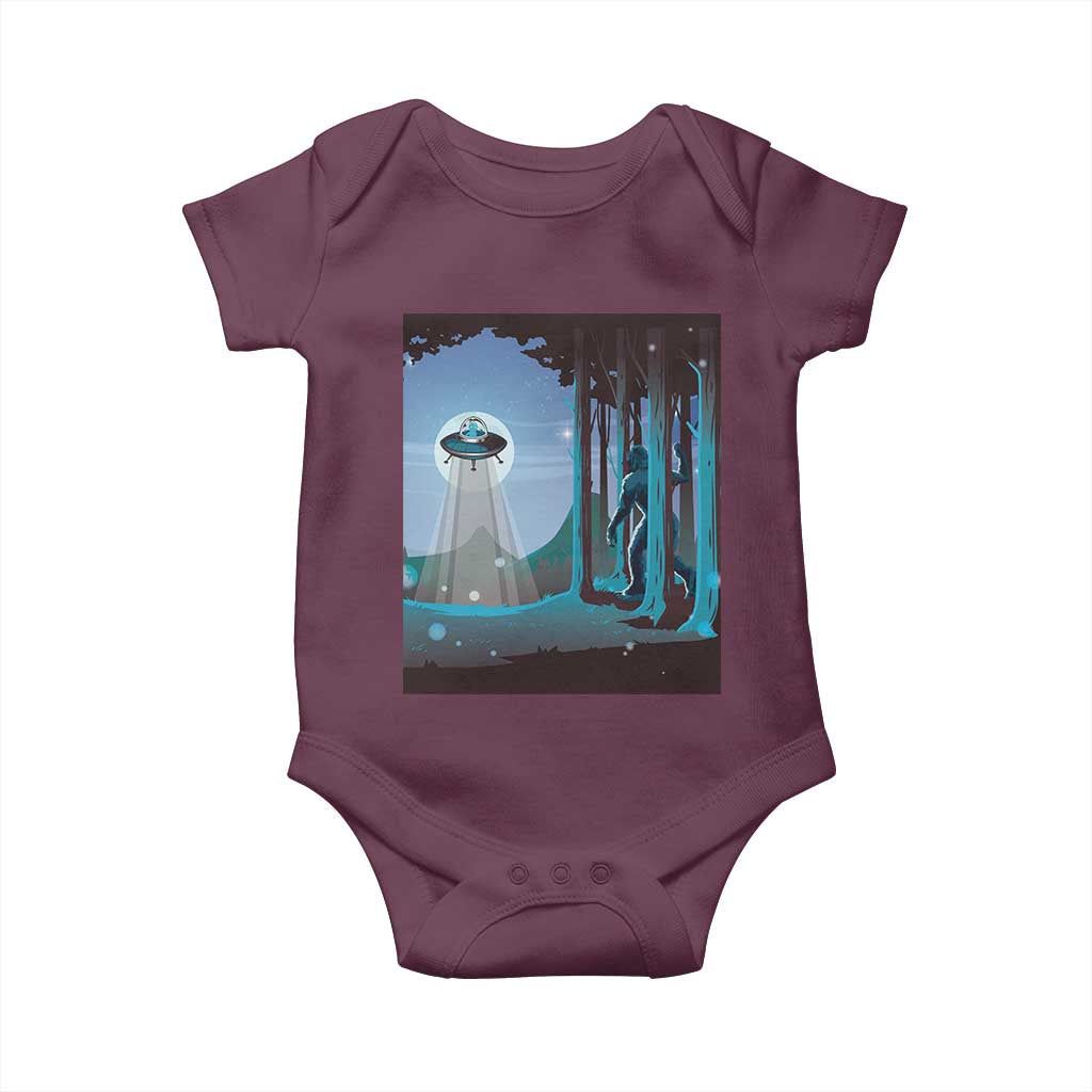 Bigfoot Hiding From Alien UFO Funny Sasquatch Baby Onesie