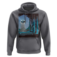 Bigfoot Hiding From Alien UFO Funny Sasquatch Hoodie
