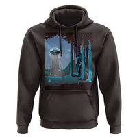 Bigfoot Hiding From Alien UFO Funny Sasquatch Hoodie