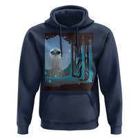 Bigfoot Hiding From Alien UFO Funny Sasquatch Hoodie