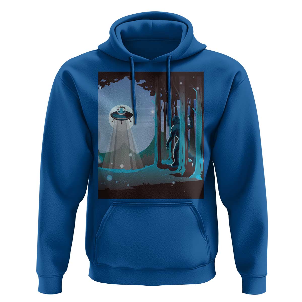 Bigfoot Hiding From Alien UFO Funny Sasquatch Hoodie