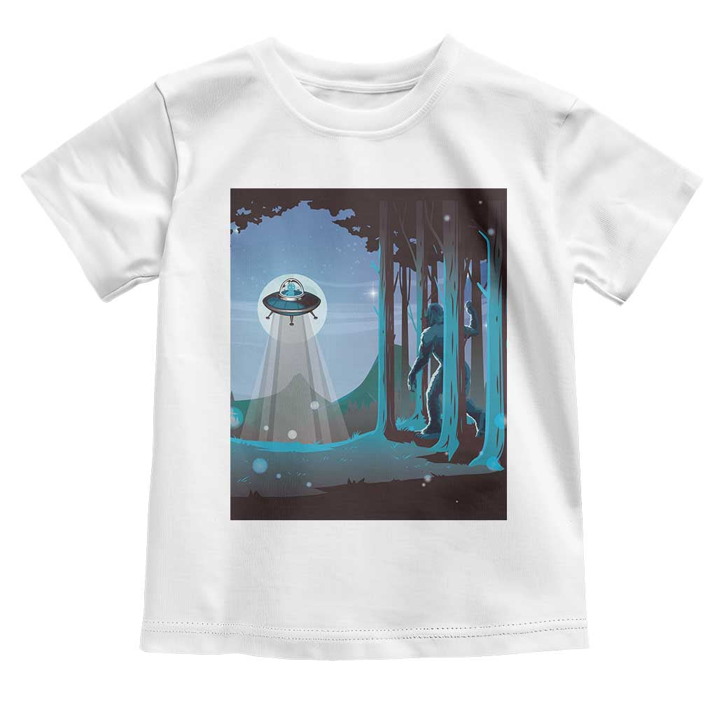 Bigfoot Hiding From Alien UFO Funny Sasquatch Toddler T Shirt