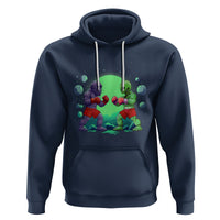 Bigfoot VS Alien Boxing Funny Sasquatch UFO Hoodie - Wonder Print Shop