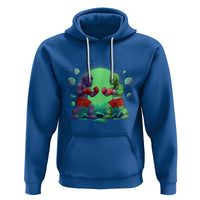 Bigfoot VS Alien Boxing Funny Sasquatch UFO Hoodie - Wonder Print Shop
