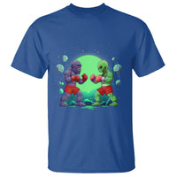 Bigfoot VS Alien Boxing Funny Sasquatch UFO T Shirt - Wonder Print Shop