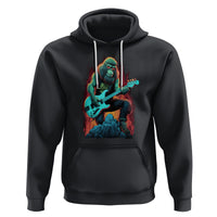 Rocking On Bigfoot Sasquatch Loves Rock And Roll Hoodie - Wonder Print Shop