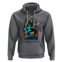 Rocking On Bigfoot Sasquatch Loves Rock And Roll Hoodie - Wonder Print Shop