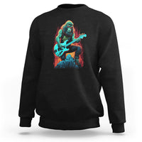 Rocking On Bigfoot Sasquatch Loves Rock And Roll Sweatshirt - Wonder Print Shop