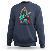 Rocking On Bigfoot Sasquatch Loves Rock And Roll Sweatshirt - Wonder Print Shop