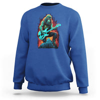 Rocking On Bigfoot Sasquatch Loves Rock And Roll Sweatshirt - Wonder Print Shop