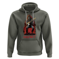 Bigfoot Rock N Roll Hoodie Funny Sasquatch Playing Electric Guitar - Wonder Print Shop