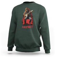 Bigfoot Rock N Roll Sweatshirt Funny Sasquatch Playing Electric Guitar - Wonder Print Shop