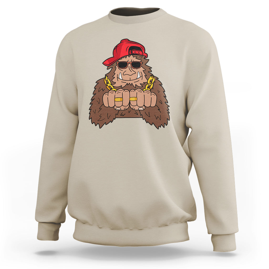Funny Bigfoot Gangster Hip Hop Rock N Roll Sweatshirt - Wonder Print Shop