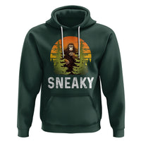 Bigfoot Sneaky Hoodie Funny Sasquatch Hiding Retro Forest - Wonder Print Shop