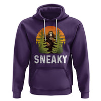 Bigfoot Sneaky Hoodie Funny Sasquatch Hiding Retro Forest - Wonder Print Shop