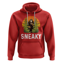 Bigfoot Sneaky Hoodie Funny Sasquatch Hiding Retro Forest - Wonder Print Shop
