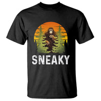 Bigfoot Sneaky T Shirt Funny Sasquatch Hiding Retro Forest - Wonder Print Shop