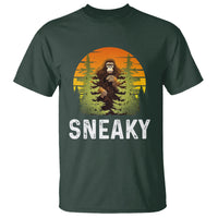 Bigfoot Sneaky T Shirt Funny Sasquatch Hiding Retro Forest - Wonder Print Shop