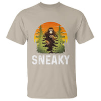 Bigfoot Sneaky T Shirt Funny Sasquatch Hiding Retro Forest - Wonder Print Shop