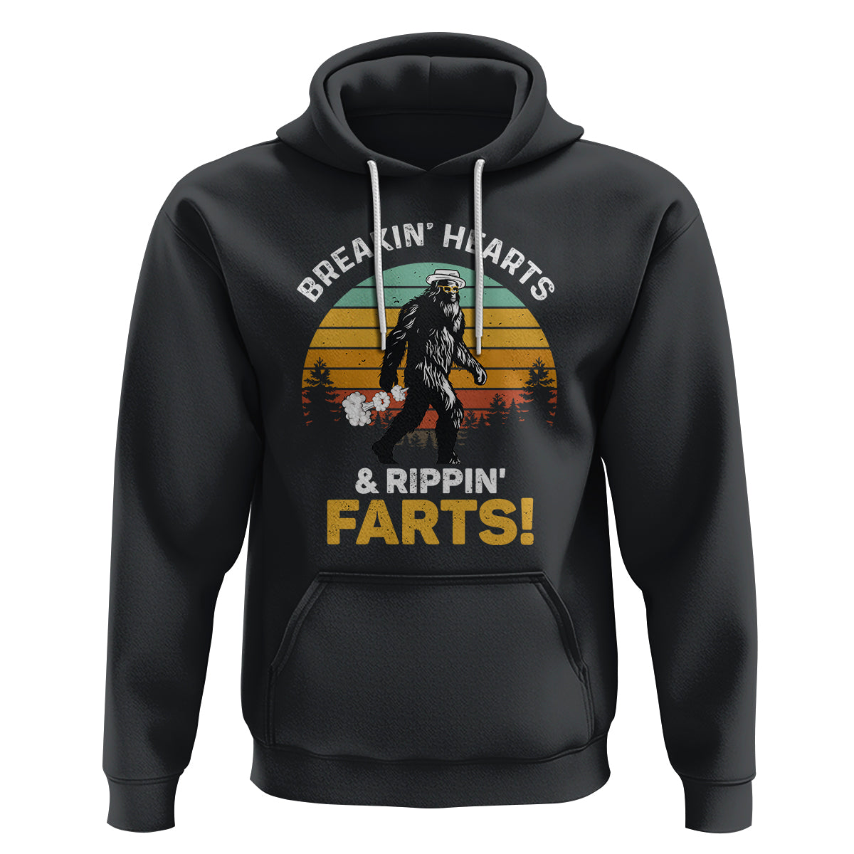 Funny Bigfoot Hoodie Breakin Hearts & Rippin Farts! Sasquatch - Wonder Print Shop
