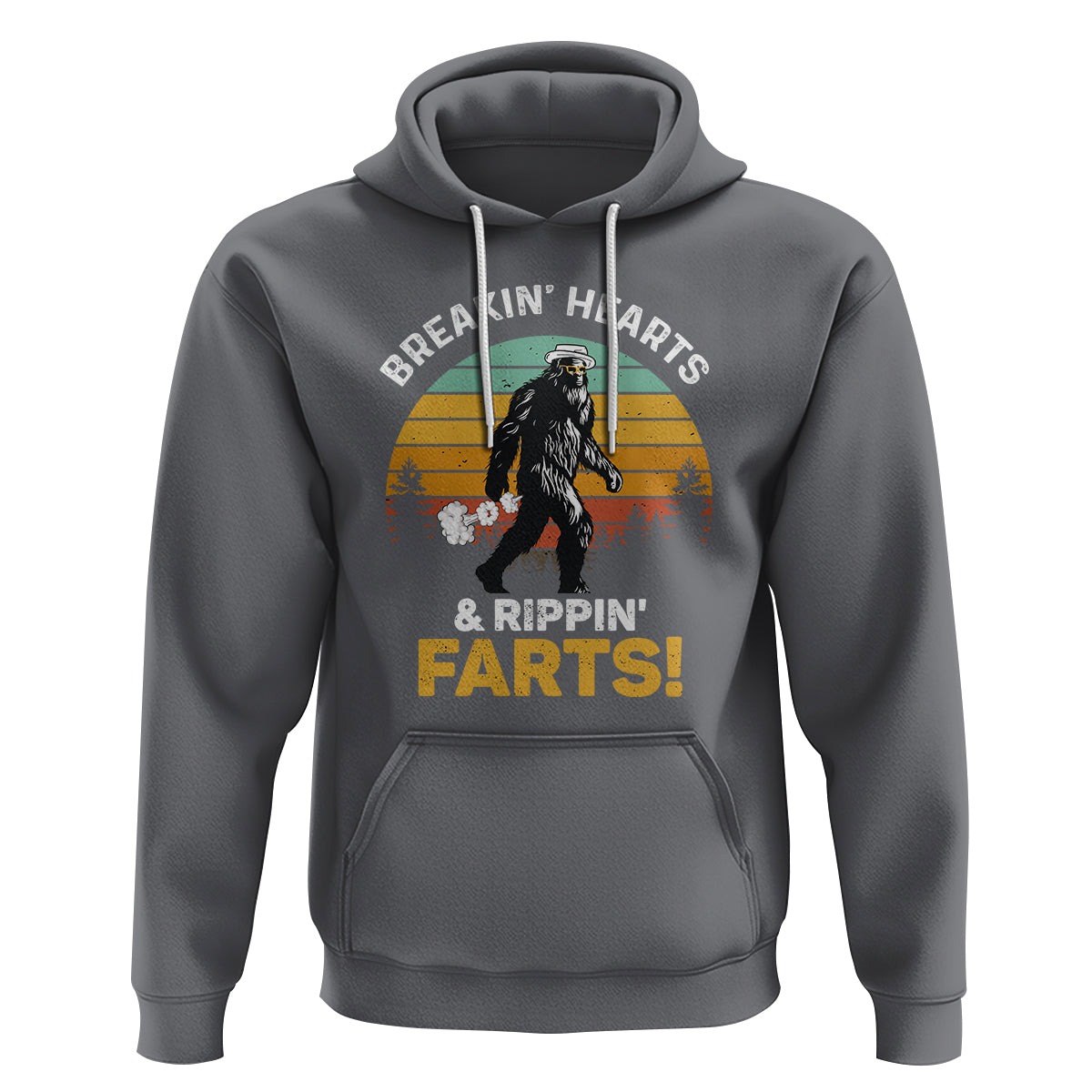 Funny Bigfoot Hoodie Breakin Hearts & Rippin Farts! Sasquatch - Wonder Print Shop
