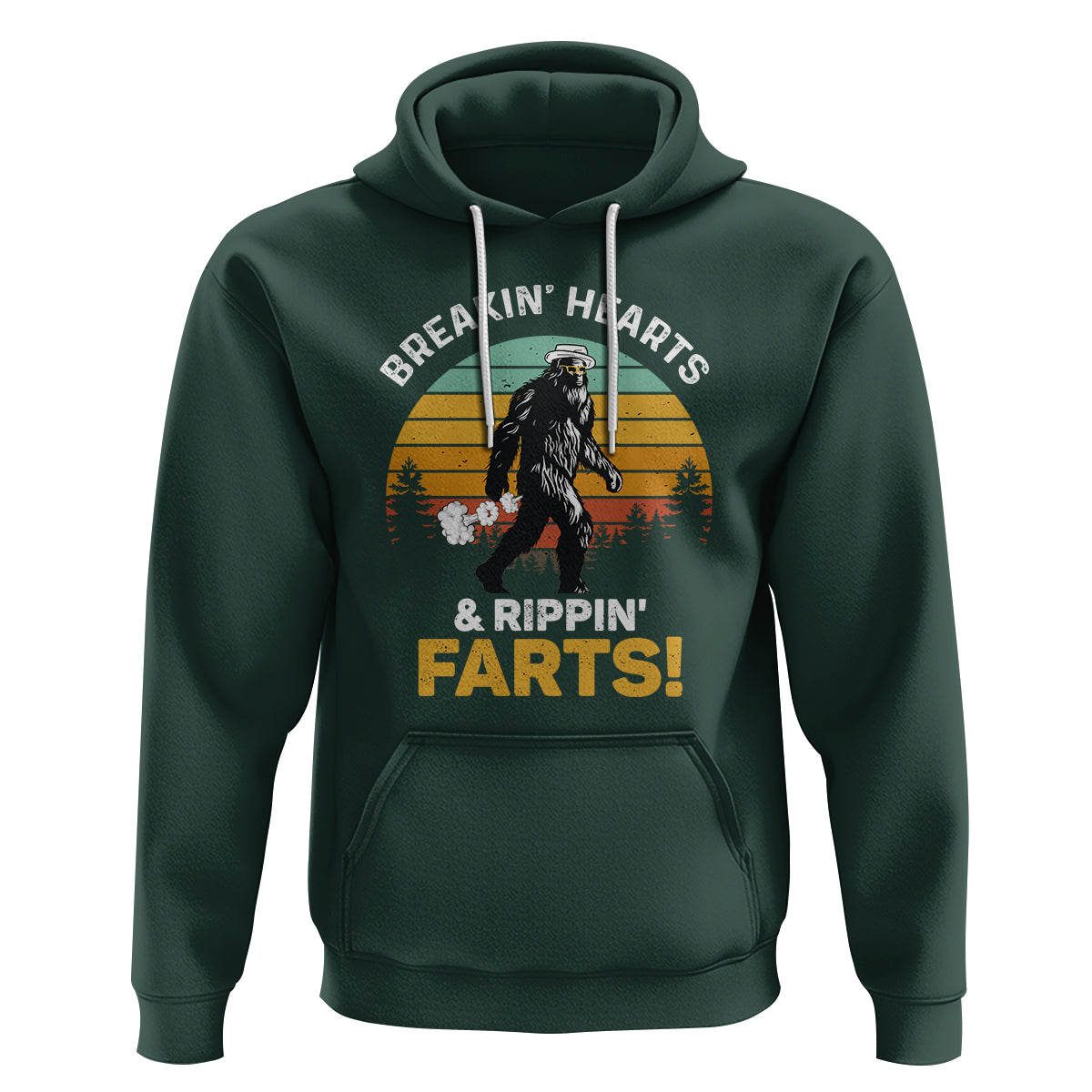 Funny Bigfoot Hoodie Breakin Hearts & Rippin Farts! Sasquatch - Wonder Print Shop