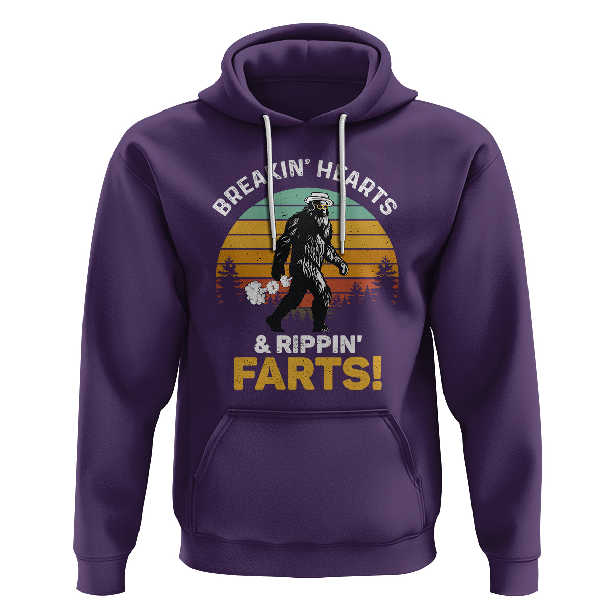 Funny Bigfoot Hoodie Breakin Hearts & Rippin Farts! Sasquatch - Wonder Print Shop