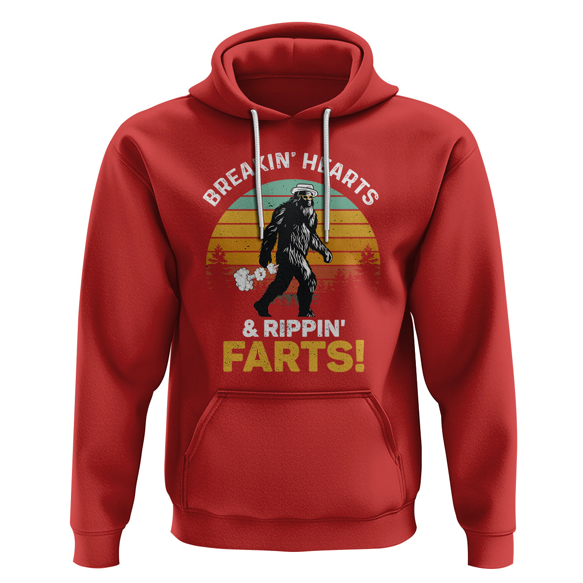 Funny Bigfoot Hoodie Breakin Hearts & Rippin Farts! Sasquatch - Wonder Print Shop